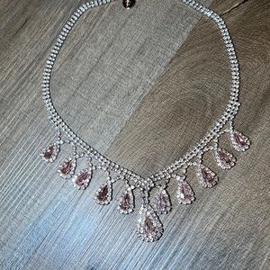 Faux diamond necklace